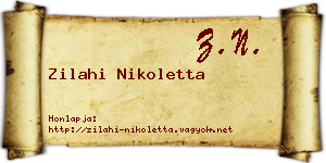 Zilahi Nikoletta névjegykártya